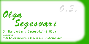 olga segesvari business card